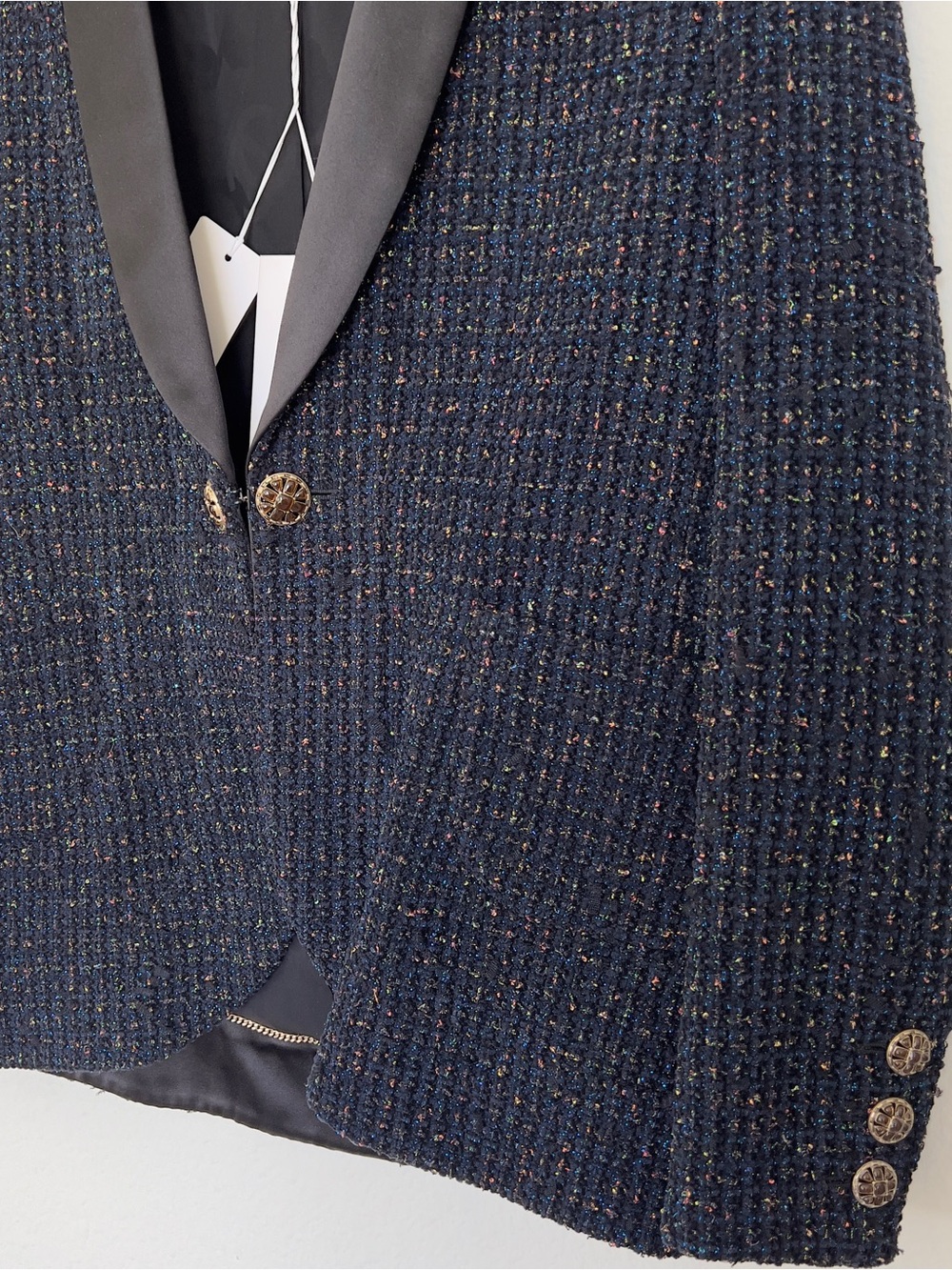 Chanel 19A NYC Egypt Wool Tweed Gripoix Blazer Jacket Navy Blue Green Pink NWT - Picture 7 of 16